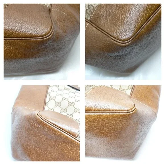 Authentic Gucci Brown Canvas Tote Bag mn391-021726